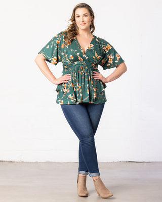 Encore Print Top in Green Garden