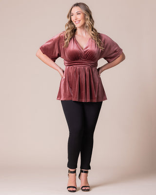 Park Avenue Velvet Top in Mauve Rose