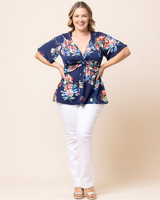 Abby Twist Front Top in Belize Blooms