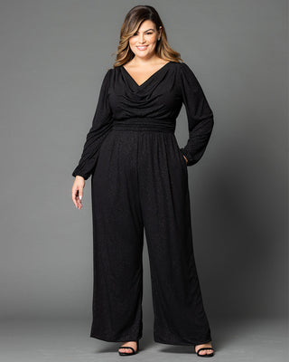 Natalia Cowl Neck Jumpsuit in Midnight Star