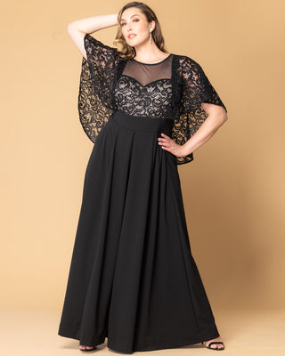 Alluring Sequins Formal Jumpsuit in Black Nude