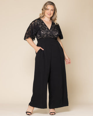 Helena Lace Jumpsuit in Black