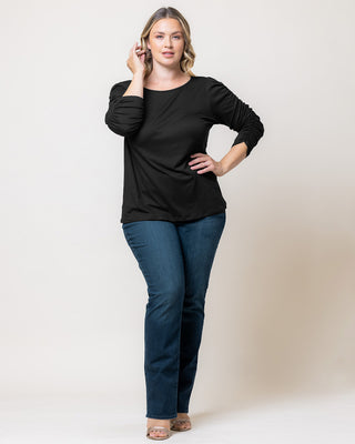 Reverie Ruched Top in Black