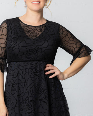 Francesca Cocktail Dress in Midnight Rose Garden