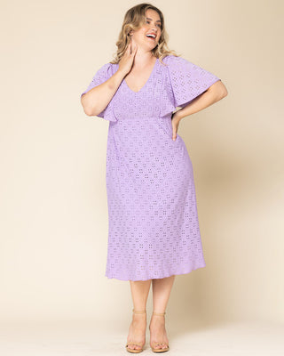 Lucy Eyelet Maxi Dress in Lilac