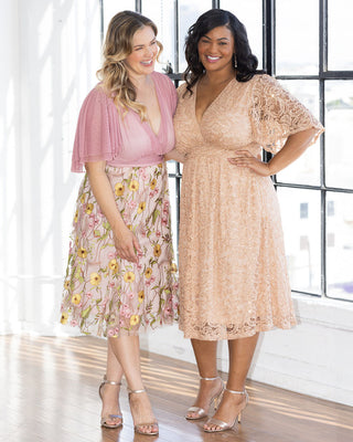 Lillian Embroidered Cocktail Dress in Dawn Garden