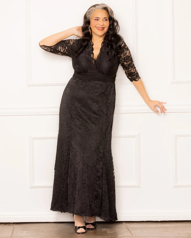 Wedding Gown Kiyonna Black Lace Dress Kiyonna Women's Plus Size Scalloped Boudoir Lace Dress Wedding Gown Kiyonna Black Lace Dress Kiyonna Women's Plus Size Scalloped Boudoir Lace Dress
