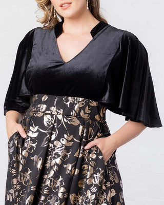 Radiant Opulence Evening Gown in Gilded Noir