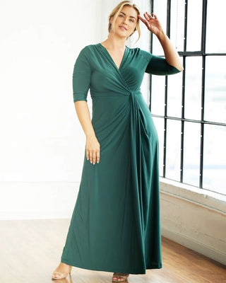 Evening Romance Gown in Hunter Green