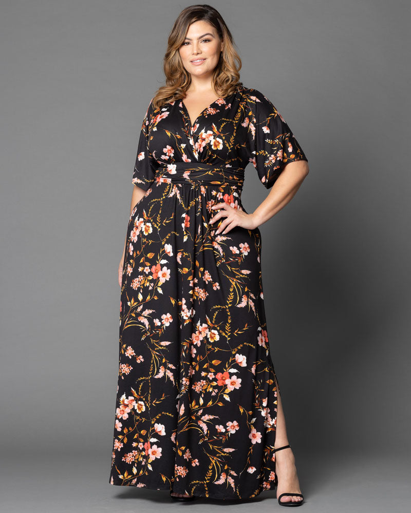 Women's Plus Size 1x black floral maxi dress New With Tags