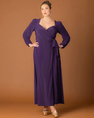 Modern Muse Wrap Gown in Imperial Plum