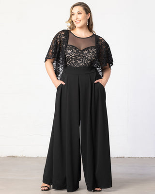 Alluring Sequins Formal Jumpsuit in Black Nude
