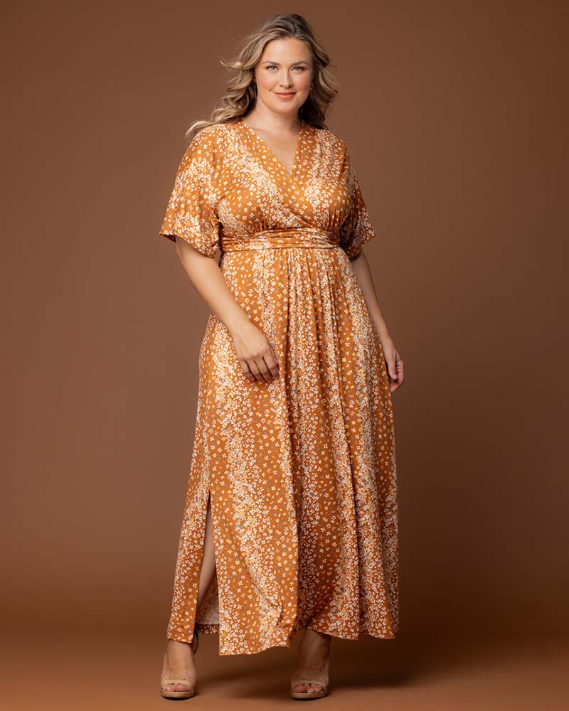 Orange plus size maxi dress 2025