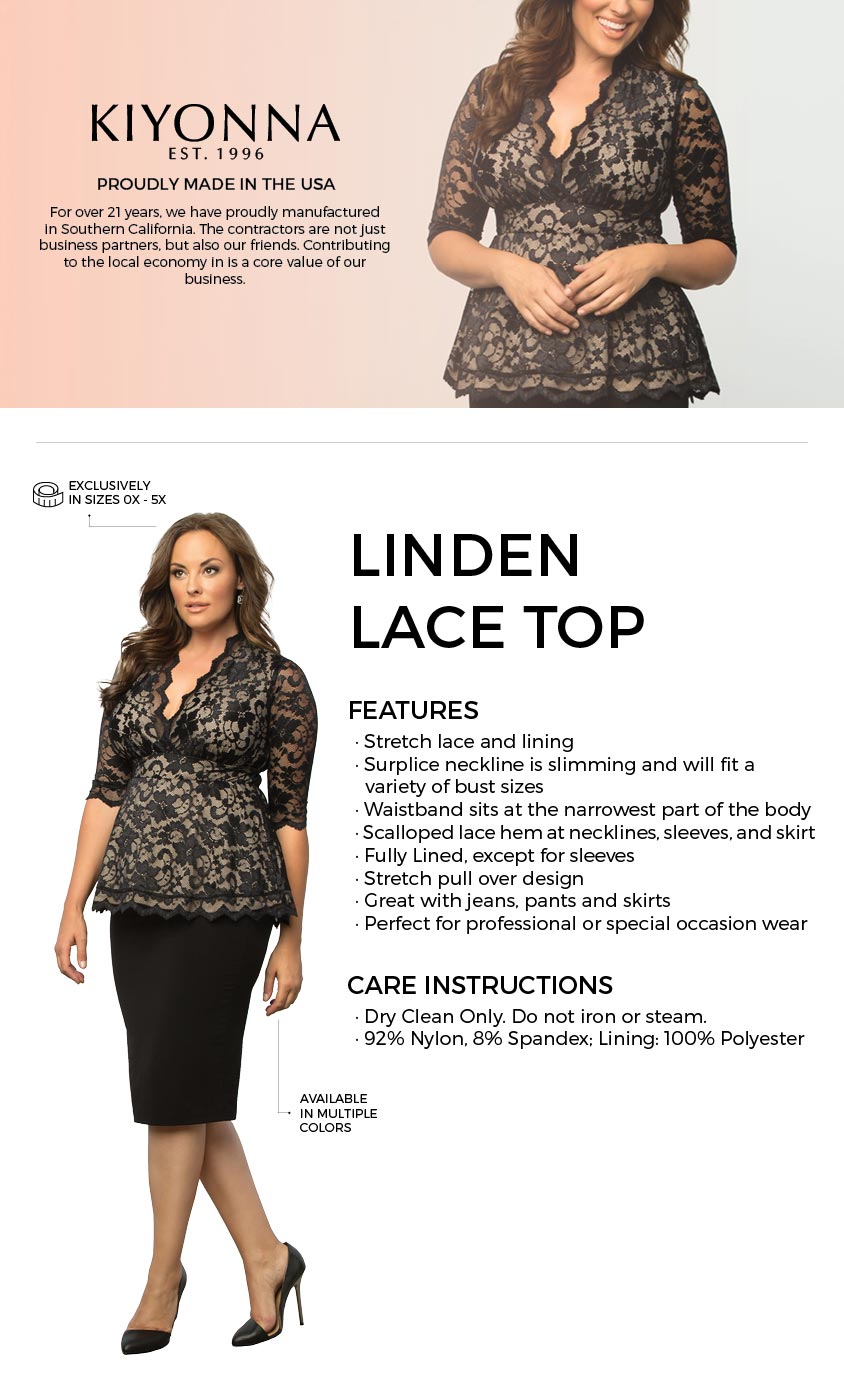 Plus Size Dressy Top, Lace Top Plus Size