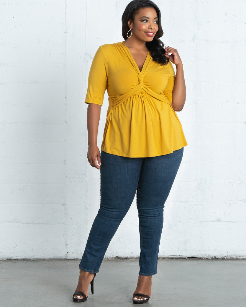 Women's plus size yellow on sale tops