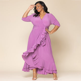 Veronica Ruffled Evening Gown in Lilac