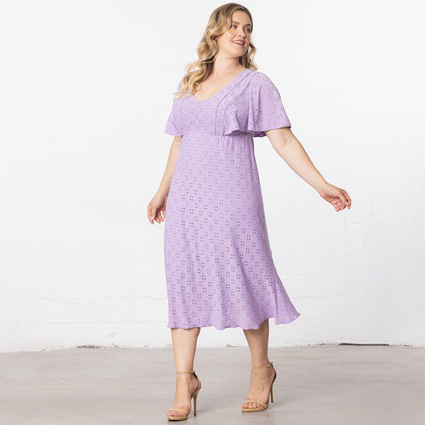 Plus Size Lucy Eyelet Maxi Dress - Kiyonna