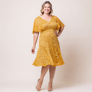 Camille Lace Cocktail Dress in Goldenrod