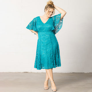 Camille Lace Cocktail Dress  in Teal Topaz