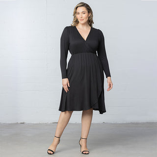 Aster Faux Wrap Dress - Sale! in Black Noir