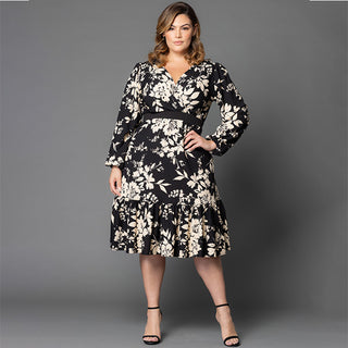 Portia Long Sleeve Dress in Vintage Ivory Florals