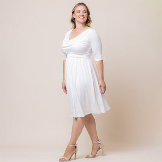 Draped in Class Dress in Ivory