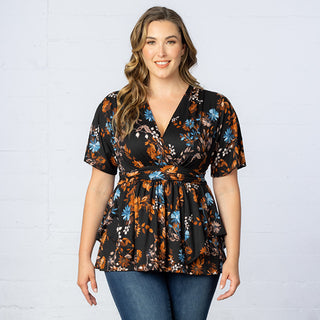 Encore Print Top in Midnight Asters