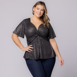 Galaxy Glitter Top in Silver Starlight