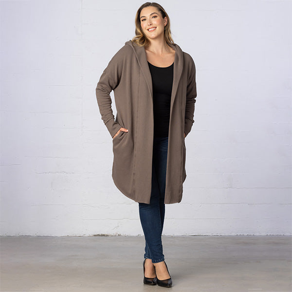 Longline open front hooded cardigan sale