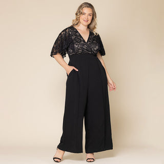 Helena Lace Jumpsuit in Black