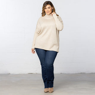 Paris Turtleneck Tunic Sweater  in Oatmeal