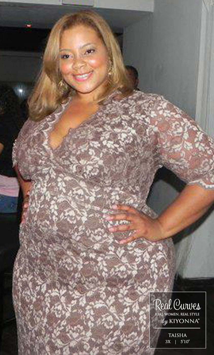 Plus Size Lace Dress Scalloped Boudoir Lace Dress by Kiyonna