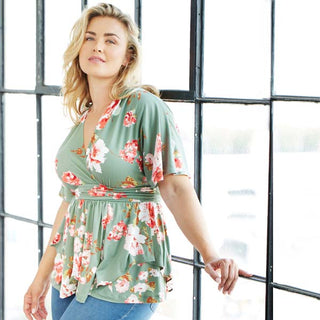 Encore Print Top  in Sage Garden Print