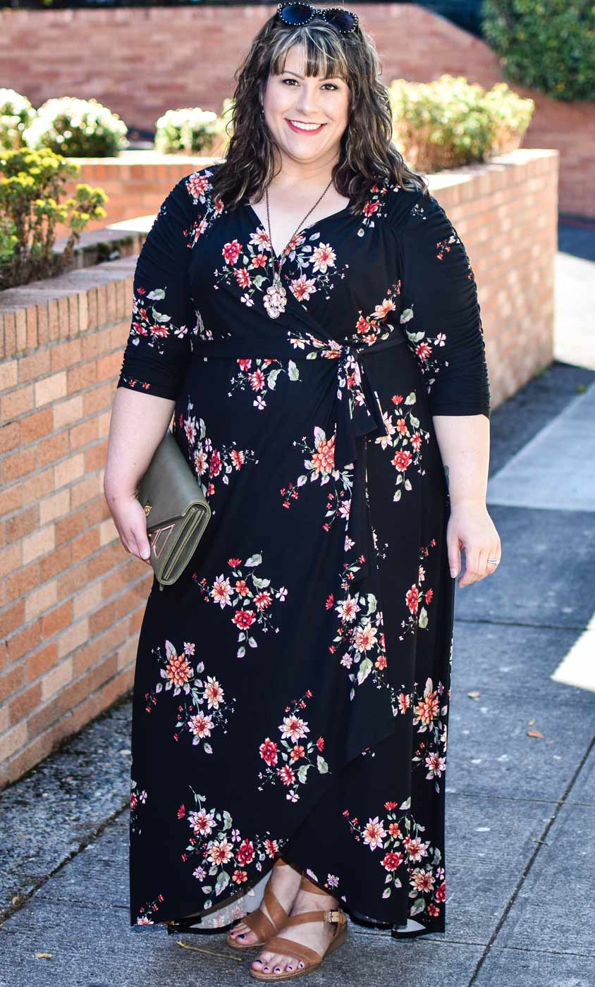 Meadow Maxi Dress Plus Size Floral Maxi Dress Kiyonna Clothing
