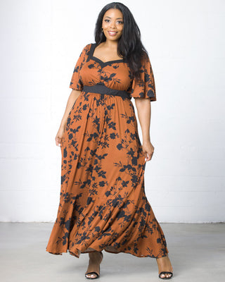 Icon Maxi Dress  in Auburn Floral Impressions