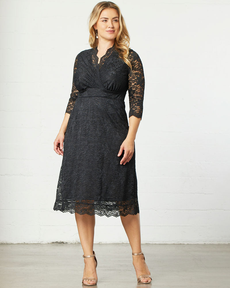 Kiyonna Women's Plus Size Scalloped Boudoir Lace Dress Kiyonna Women's Plus Size Scalloped Boudoir Lace Dress