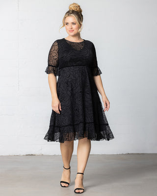 Francesca Cocktail Dress in Midnight Rose Garden