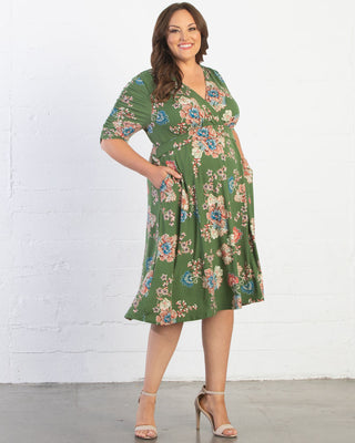 Gabriella Dress  in Olive Floral Print