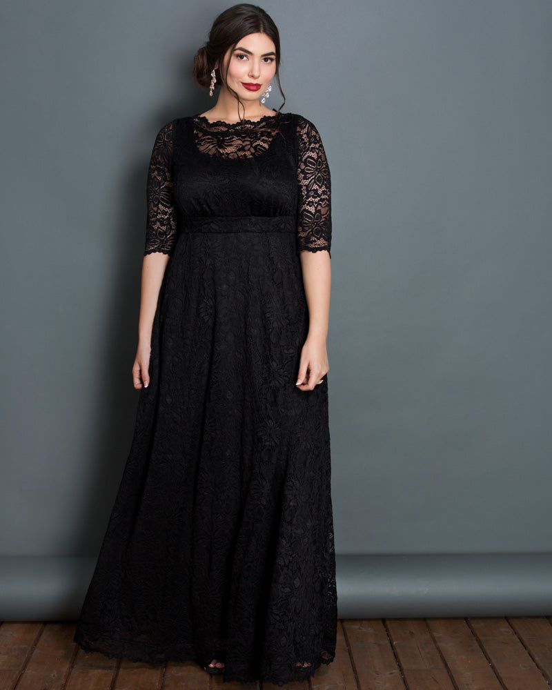 Kiyonna Womens Plus Size Leona Lace Gown Kiyonna Womens Plus Size Leona Lace Gown