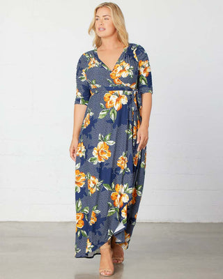 Meadow Dream Maxi Dress  in Amber Blossom Print