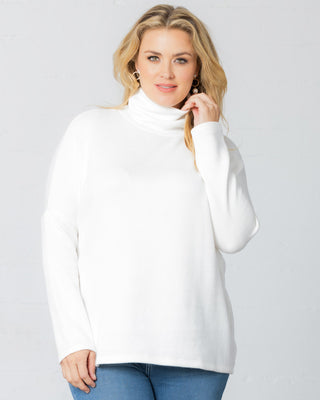 Paris Turtleneck Tunic Sweater  in Ivory