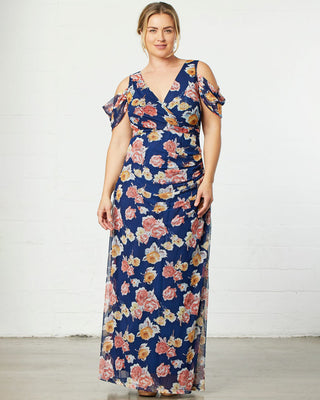 Seraphina Mesh Gown  in Brushed Florals