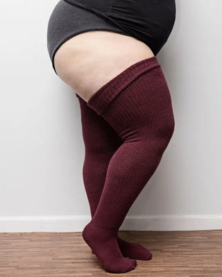 Cozy Plus Size Thigh High Knit Socks - Final Sale 