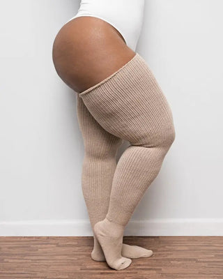 Cozy Plus Size Thigh High Knit Socks - Final Sale 