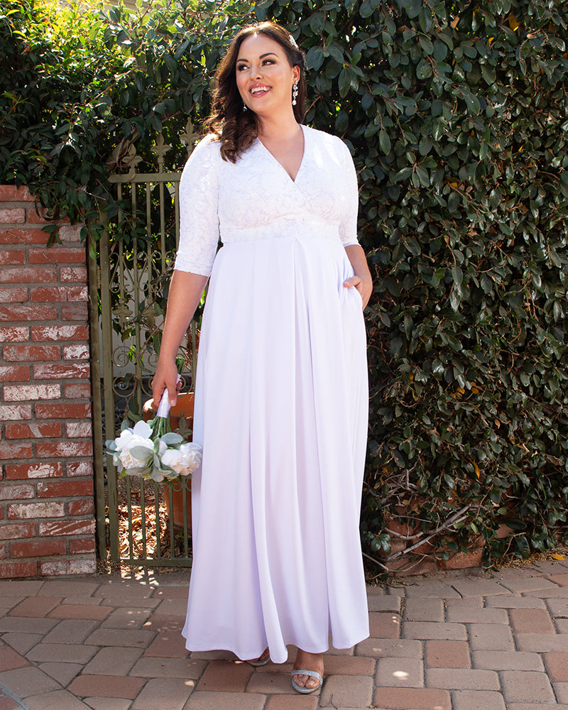 Kiyonna lace illusion wedding gown sale
