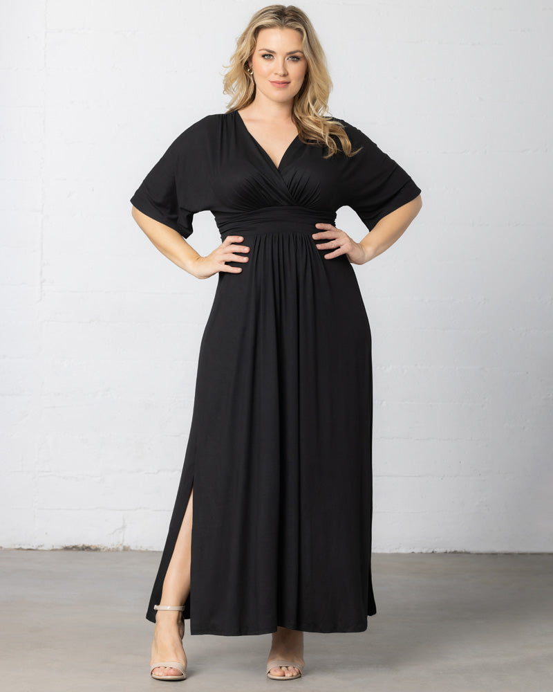 Plus Size Vienna Long Maxi Dress with Sleeves
