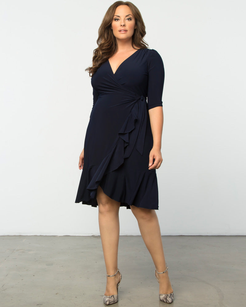 wrap dresses plus size Classic Belted Dress 110cm/43.31 Kiyonna Whimsy Wrap Dress -