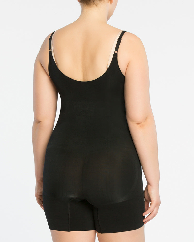 Womens SPANX black OnCore Mid-Thigh Bodysuit