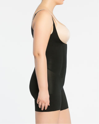 OnCore Open-Bust Mid-Thigh Bodysuit by SPANX in Black