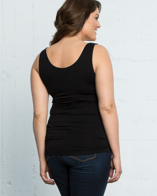 Plus Size V-Neck Tank by Skinnytees in Black
